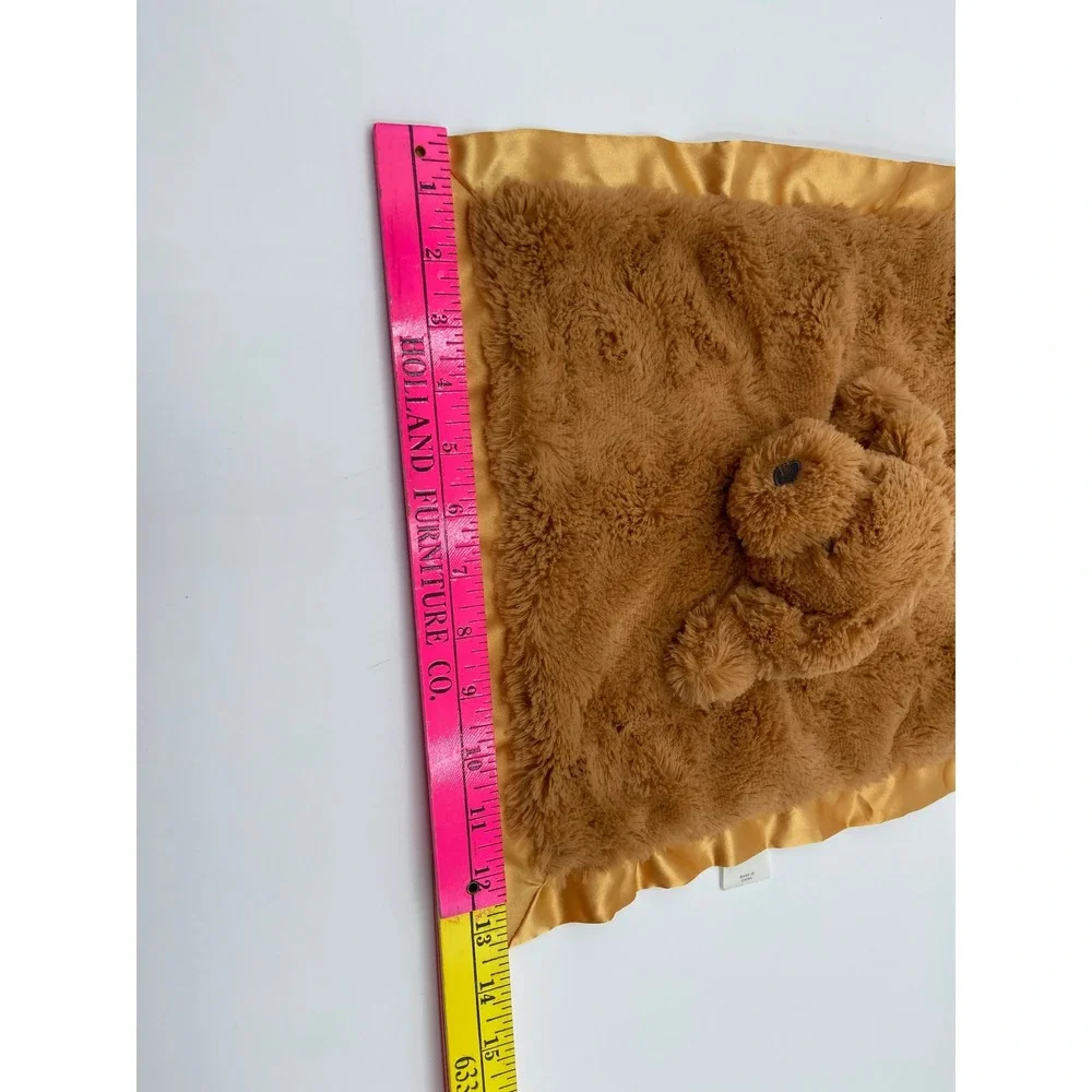Cloud Island Security Blanket Lovey Brown Gold Puppy Dog Faux Fur Satin 12in